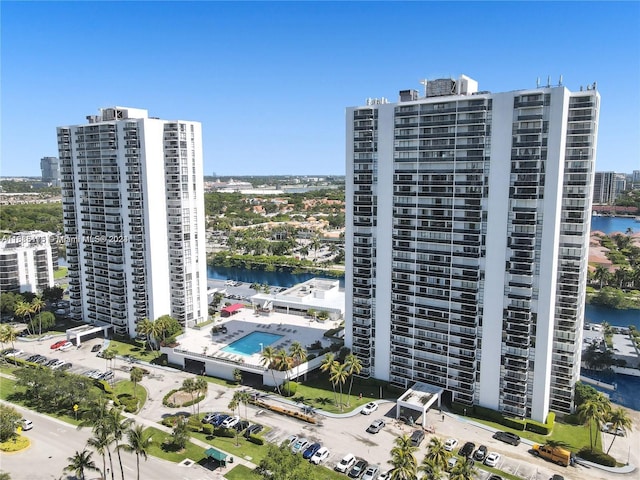 view of property with a water view