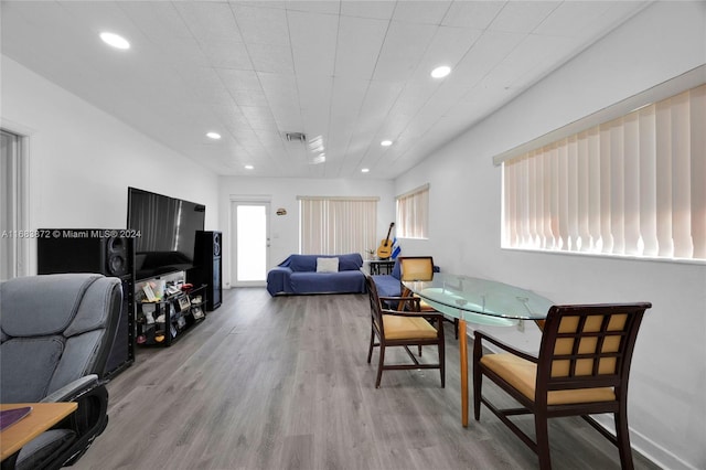 dining area featuring light hardwood / wood-style flooring