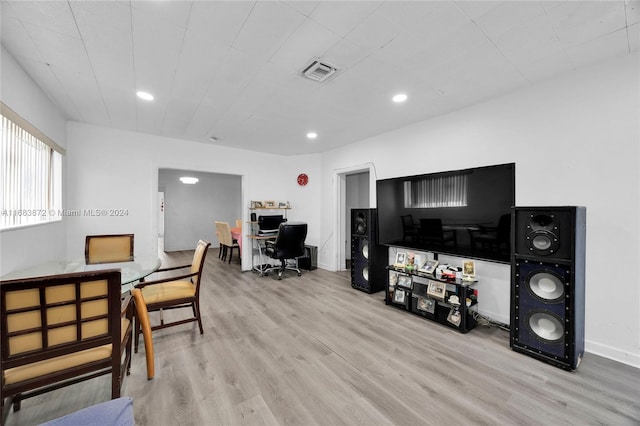 living room featuring light hardwood / wood-style floors