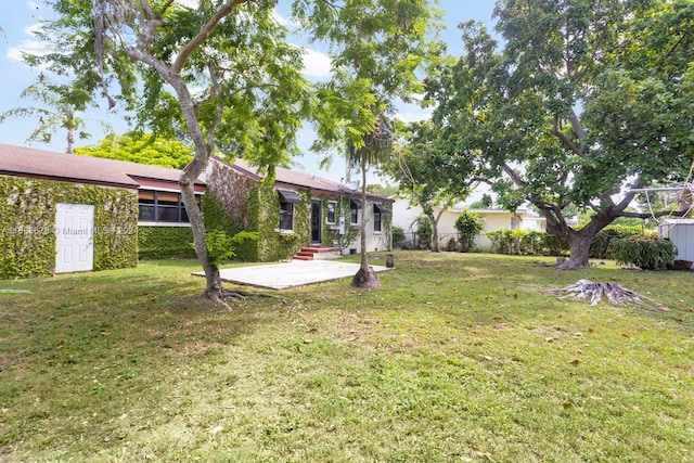 view of yard featuring a patio area