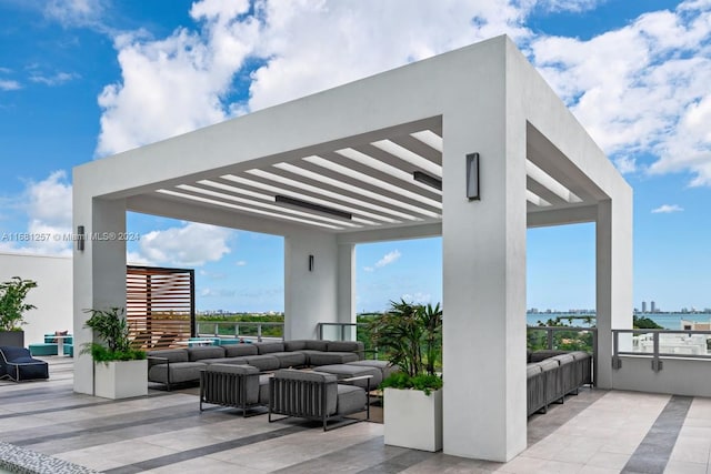 view of patio featuring an outdoor living space