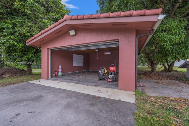 view of garage