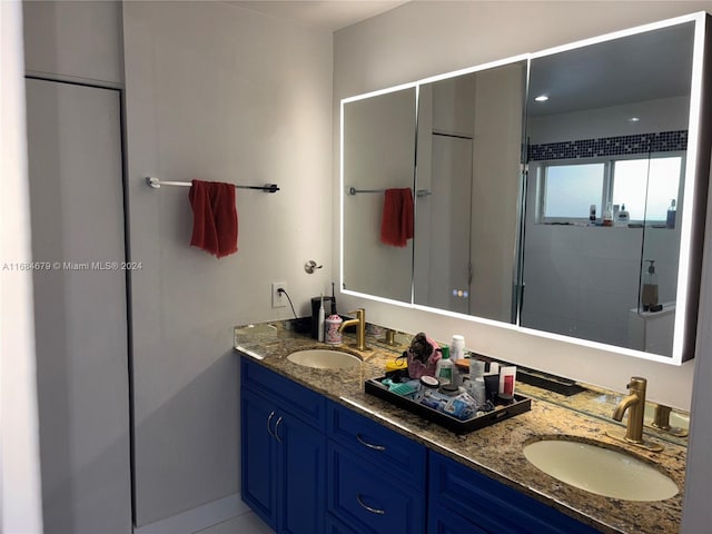 bathroom featuring vanity and tile patterned floors