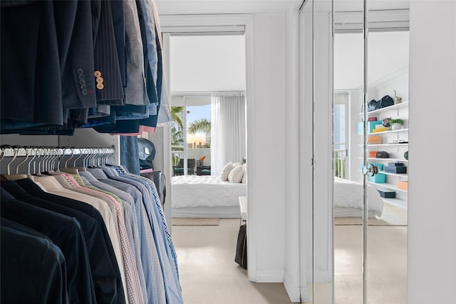 view of walk in closet