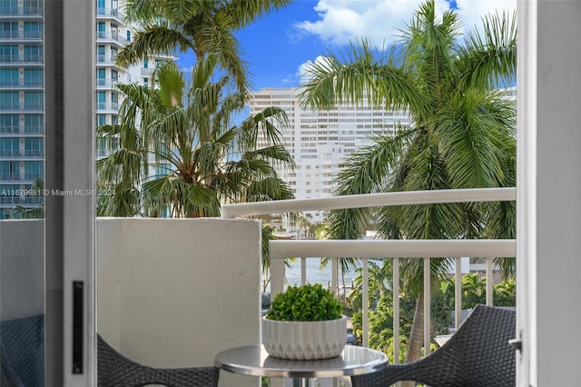 balcony with a water view