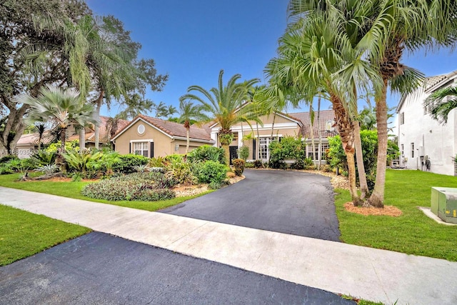 view of front of home featuring a front yard