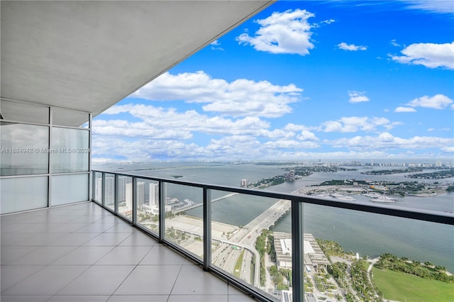 balcony with a water view