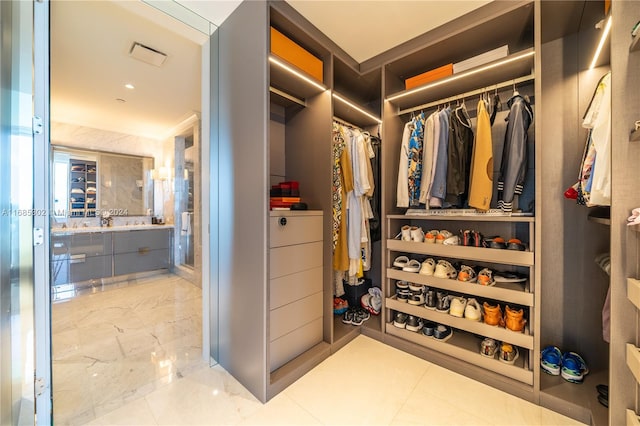 view of walk in closet