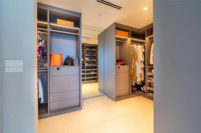 view of walk in closet