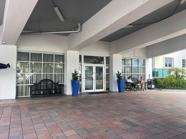 entrance to property with french doors