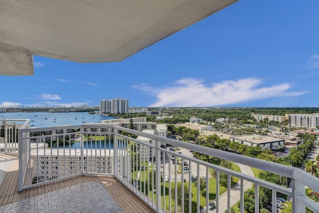 balcony with a water view