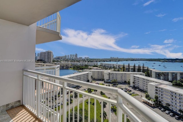 balcony with a water view