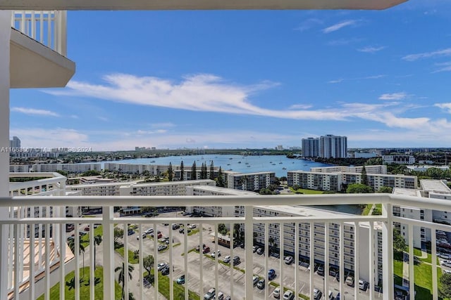 18011 Biscayne Blvd Unit 1705, Aventura, FL 33160 - balcony featuring a water view and a city view