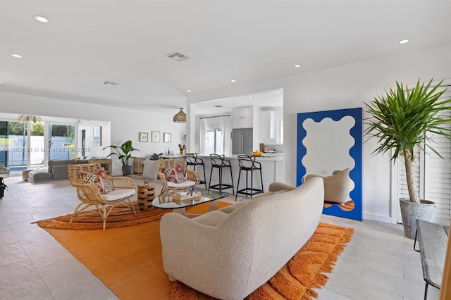 1610 S Bayshore Dr, Miami, FL 33133 - living area featuring recessed lighting and light tile patterned floors