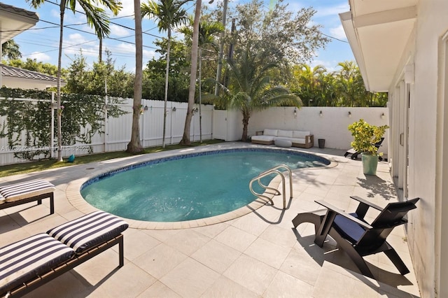 view of pool featuring a patio area