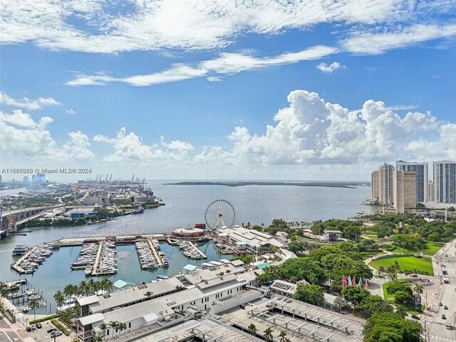601 Ne 1st 4114, Miami, FL 33132 - water view with numerous boat docks and nearby urban area