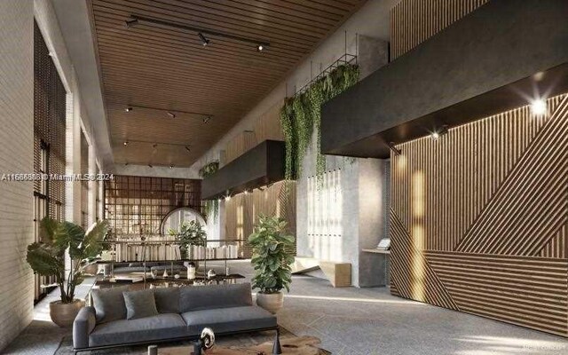 601 Ne 1st 4114, Miami, FL 33132 - community lobby featuring a towering ceiling