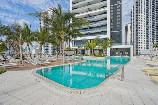 view of pool with a patio