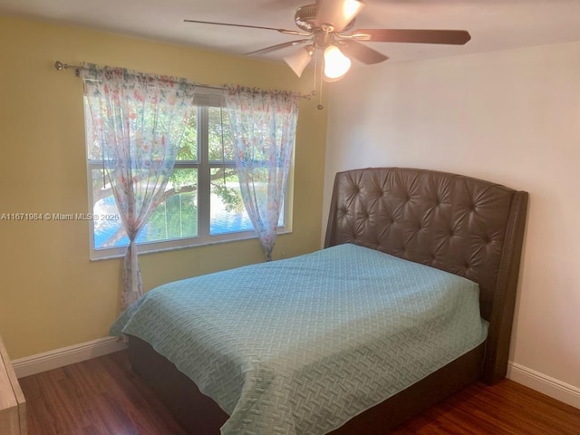 4046 Eastridge Dr, Deerfield Beach, FL 33064 - bedroom with ceiling fan, baseboards, and wood finished floors