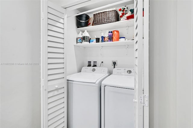 washroom featuring separate washer and dryer