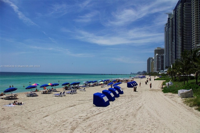 water view featuring a beach view