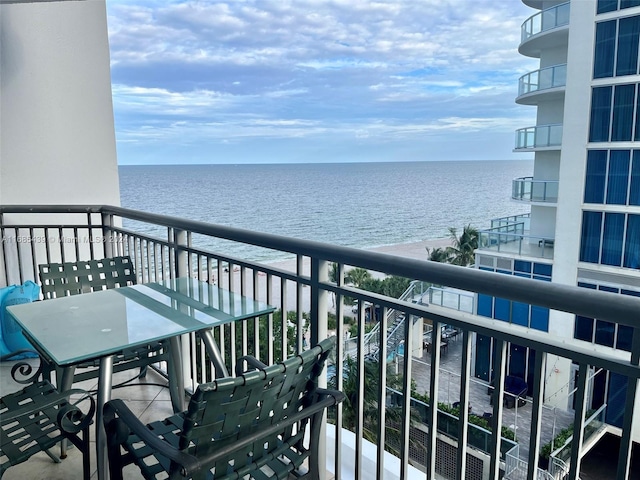 balcony with a water view