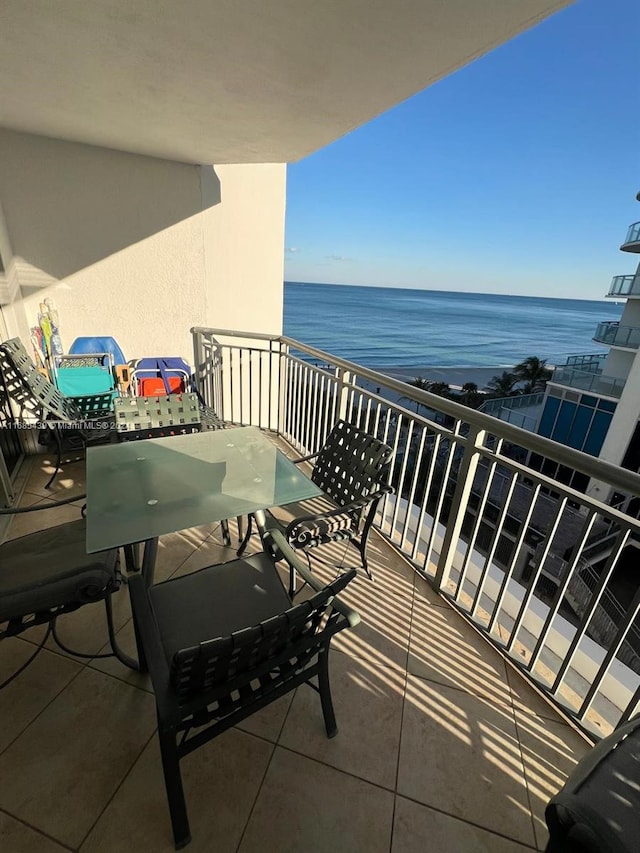 balcony with a water view