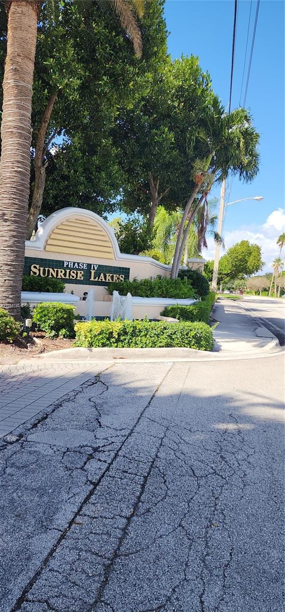 view of community sign