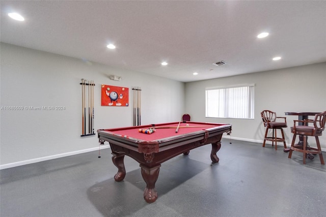 playroom with pool table