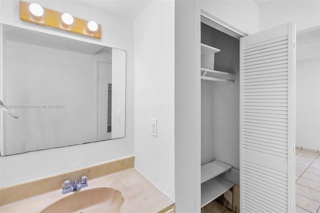 bathroom featuring vanity and tile patterned floors