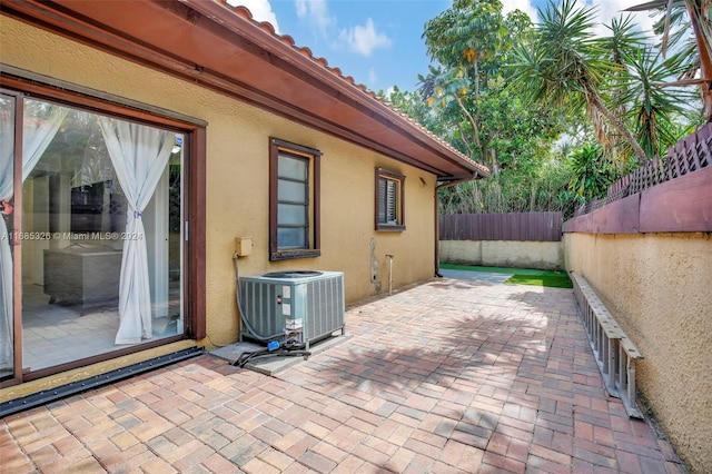 view of patio / terrace with central AC unit