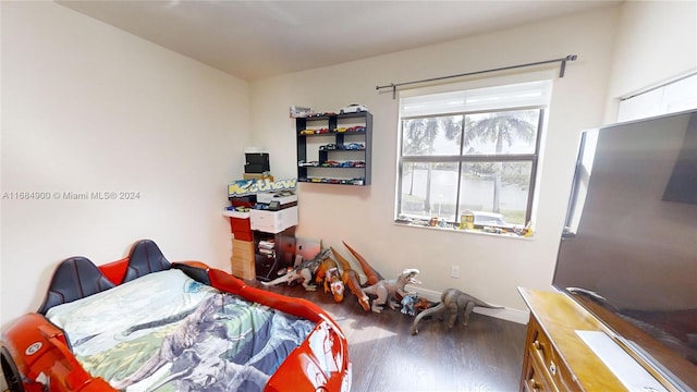 bedroom featuring dark wood-type flooring