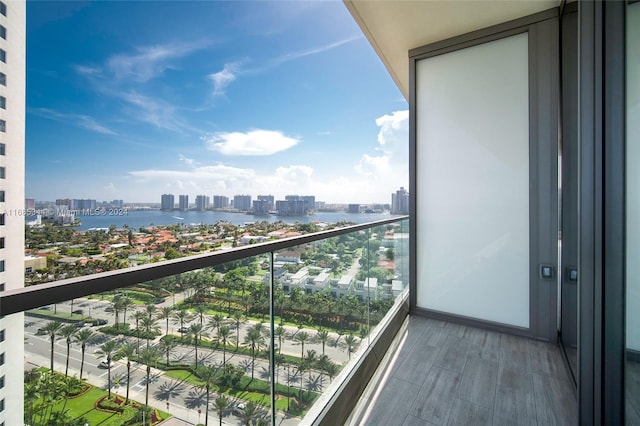 balcony with a water view