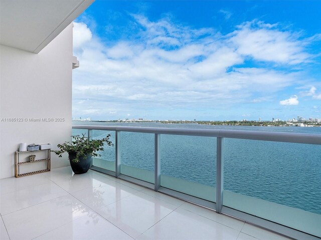 balcony with a water view