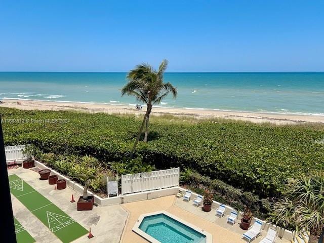 water view with a view of the beach