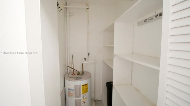 utility room featuring water heater