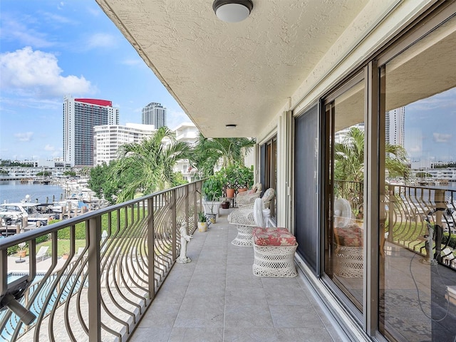 balcony with a water view