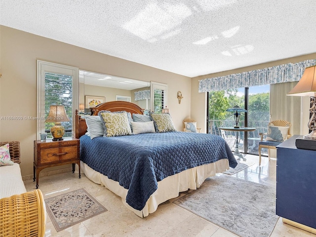 bedroom with a textured ceiling