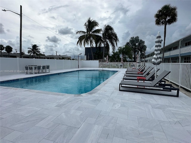 view of pool with a patio area