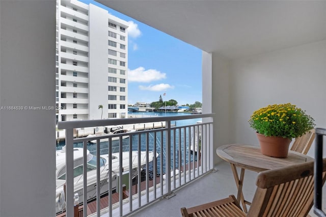 balcony with a water view