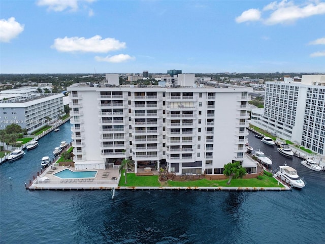 view of property with a water view