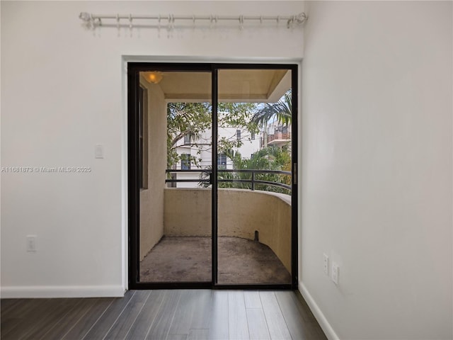 entryway featuring hardwood / wood-style flooring