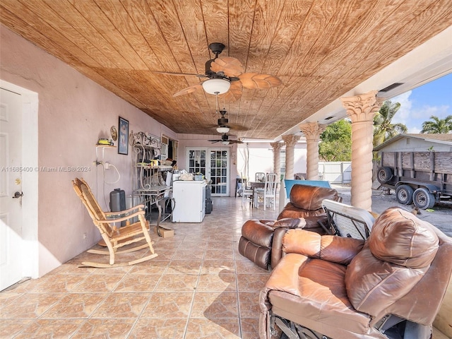 view of patio / terrace featuring ceiling fan