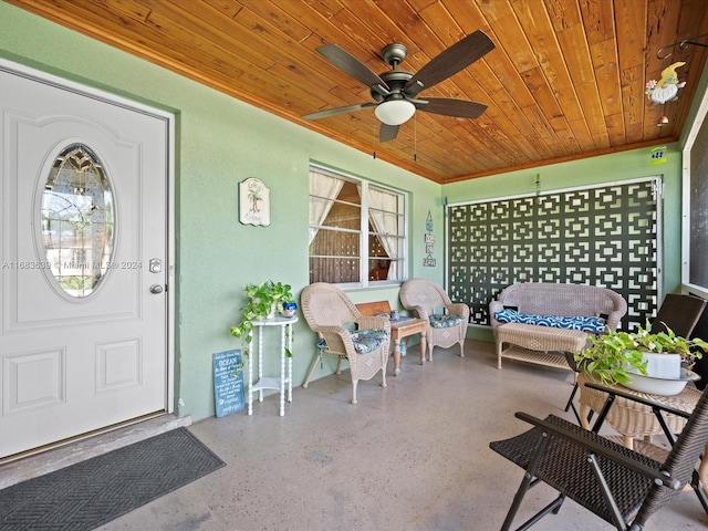 view of patio / terrace with ceiling fan