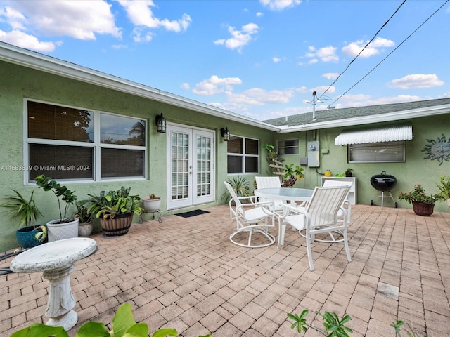 view of patio / terrace featuring french doors