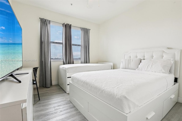 bedroom featuring light hardwood / wood-style flooring