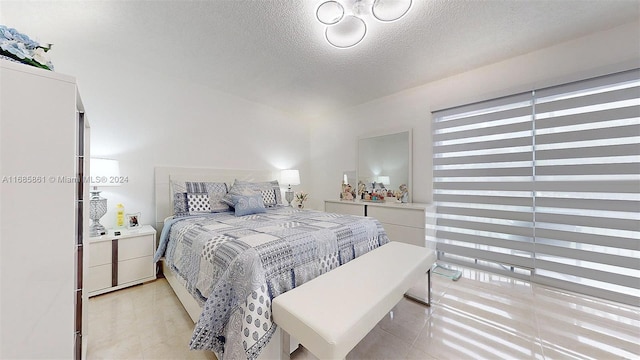 bedroom with a textured ceiling