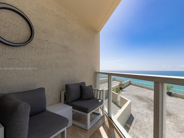 balcony with a water view