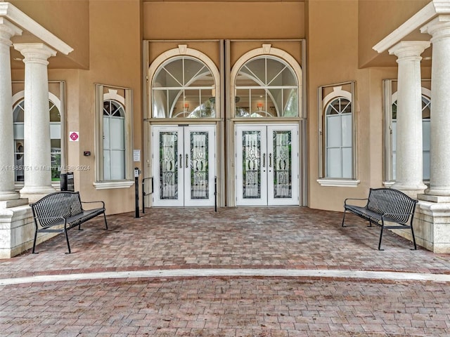 view of exterior entry with french doors