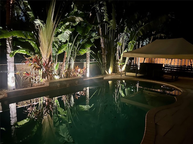 view of pool with a gazebo